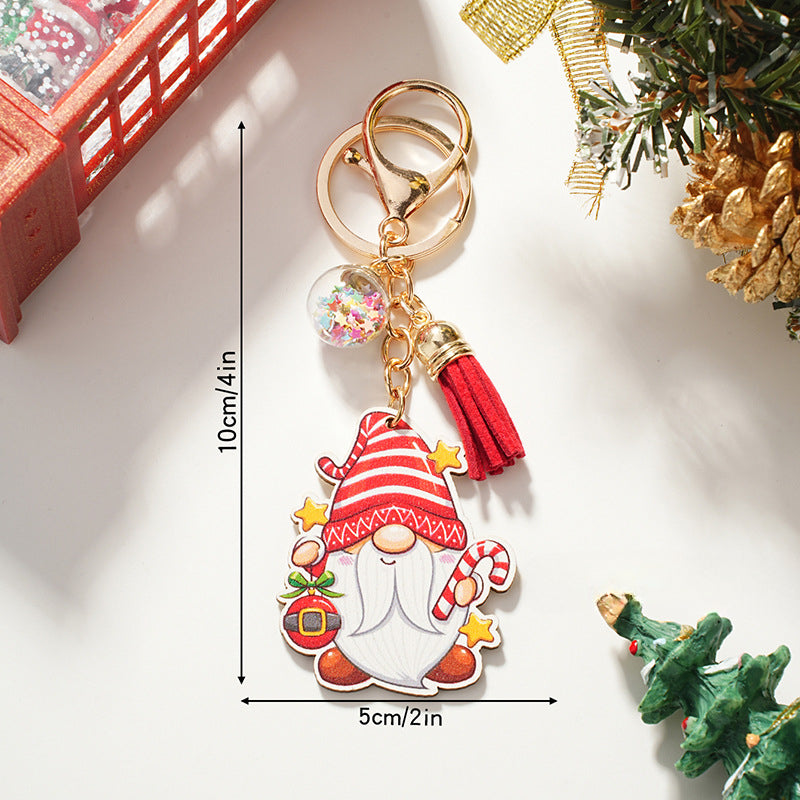 Wholesale Christmas Gift Wooden Cartoon Keychain